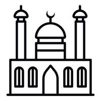 mesquita com ícone de dois minaretes, estilo de estrutura de tópicos vetor
