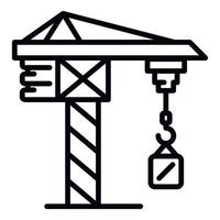ícone do guindaste da indústria, estilo de estrutura de tópicos vetor