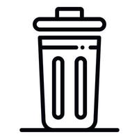 ícone de lata de lixo de metal, estilo de estrutura de tópicos vetor