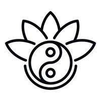 ícone de lótus yin yang, estilo de estrutura de tópicos vetor