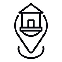 ícone de localização da casa hipotecária, estilo de estrutura de tópicos vetor