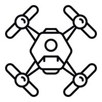 ícone do quadricóptero, estilo de estrutura de tópicos vetor