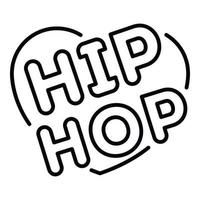 amo o ícone do hip hop do coração, estilo de estrutura de tópicos vetor