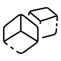 ícone de brinquedo cubo, estilo de estrutura de tópicos vetor