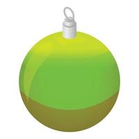 ícone de bola de árvore de natal verde, estilo isométrico vetor