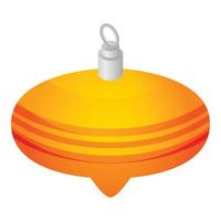 ícone de brinquedo de cone de natal amarelo, estilo isométrico vetor
