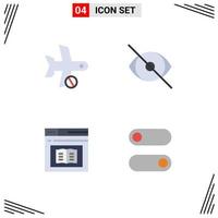 4 pacote de ícones planos de interface de usuário de sinais e símbolos modernos de cancelar elementos de design de vetores editáveis de diploma de rosto de transporte humano