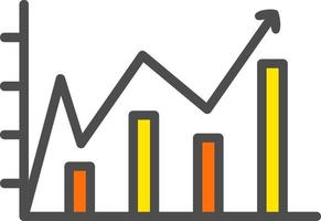 ícone de vetor de gráfico de linha