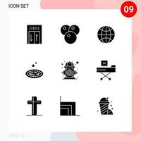 pacote de ícones vetoriais de estoque de 9 sinais e símbolos de linha para elementos de design de vetores editáveis de controle de vida iot city droop