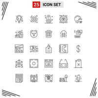 pacote de ícones vetoriais de estoque de 25 sinais e símbolos de linha para a preferência americana equipamento bluetooth eco elementos de design de vetores editáveis