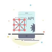 vetor de ícone de cor plana móvel de desenvolvimento de codificação de aplicativo api