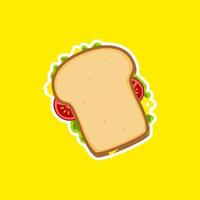 ilustração de sanduíche de pão de trigo vetor