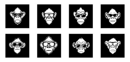 incrível design de logotipo de gorila legal. ilustração vetorial. vetor