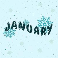 ola janeiro. bem-vindo janeiro vetor para saudação. novo mês. ano Novo.