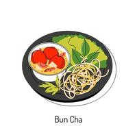 ilustração em vetor brilhante de comida asiática. menu vietnamita, pratos asiáticos para menus e restaurantes.