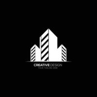 design de edifícios logotipo de negócios imobiliários criativos vetor