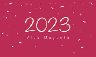 fundo abstrato com cor viva do ano 2023 viva magenta e confete. ilustração vetorialweb vetor