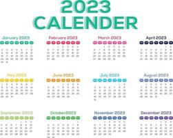 projeto de calendário 2023 vetor