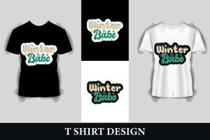 modelo de design de camiseta de bebê de inverno para celebração de natal. bom para camisetas, canecas, scrapbooking, presentes, impressão vetor