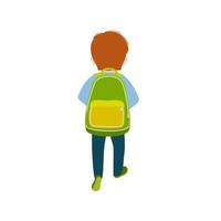 ilustração de menino de escola para a escola com mochila vetor