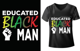 design de camiseta de homem negro educado vetor