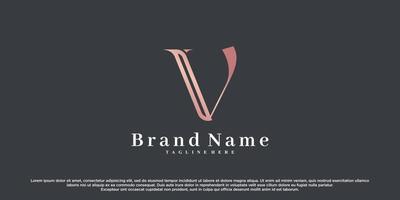 design de logotipo v inicial com vetor premium de conceito criativo