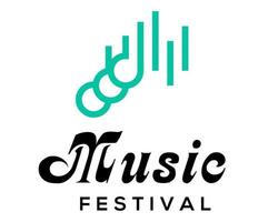 design de logotipo de festival de música simples. vetor