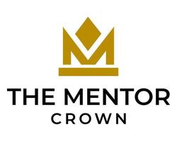 design do logotipo da coroa do monograma da letra m. vetor