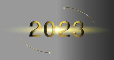 ano novo 2023 fundo de cor gradiente dourado para vetor de design de mídia social