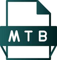 ícone de formato de arquivo mtb vetor