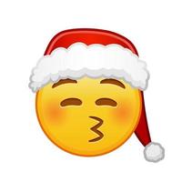 rosto de beijo de natal com olhos fechados tamanho grande de sorriso de emoji amarelo vetor