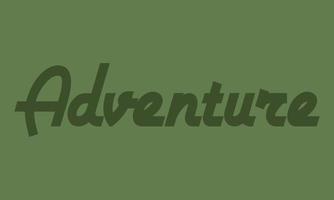 design de tipografia de aventura isolado em fundo verde vetor