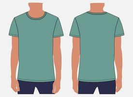 modelo de ilustração vetorial de camiseta de manga curta para homens e meninos. vetor