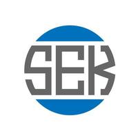 design de logotipo de carta sek em fundo branco. conceito de logotipo de círculo de iniciais criativas sek. design de letras sek. vetor