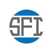 design de logotipo de carta sfi em fundo branco. conceito de logotipo de círculo de iniciais criativas sfi. design de letras sfi. vetor