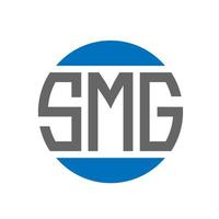 design de logotipo de carta smg em fundo branco. conceito de logotipo de círculo de iniciais criativas smg. design de letras smg. vetor