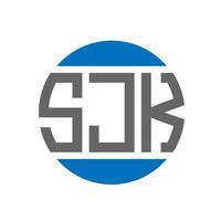 design do logotipo da carta sjk em fundo branco. conceito de logotipo de círculo de iniciais criativas sjk. design de letras sjk. vetor