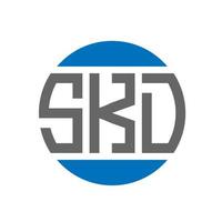 design do logotipo da carta skd em fundo branco. conceito de logotipo de círculo de iniciais criativas skd. design de letras skd. vetor