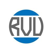 design de logotipo de carta rvu em fundo branco. conceito de logotipo de círculo de iniciais criativas rvu. design de letras rvu. vetor