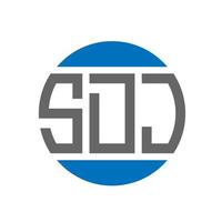 design de logotipo de carta sdj em fundo branco. conceito de logotipo de círculo de iniciais criativas sdj. design de letras sdj. vetor