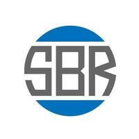 design do logotipo da carta sbr em fundo branco. conceito de logotipo de círculo de iniciais criativas sbr. design de letras sbr. vetor