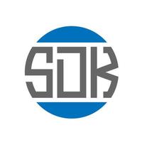 design do logotipo da carta sdk em fundo branco. as iniciais criativas sdk circundam o conceito de logotipo. design de letras sdk. vetor