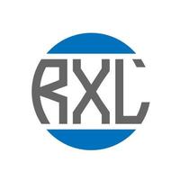 design de logotipo de carta rxl em fundo branco. conceito de logotipo de círculo de iniciais criativas rxl. design de letras rxl. vetor