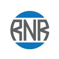 design de logotipo de carta rnr em fundo branco. conceito de logotipo de círculo de iniciais criativas rnr. design de letras rnr. vetor
