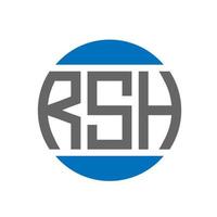 design de logotipo de carta rsh em fundo branco. conceito de logotipo de círculo de iniciais criativas rsh. design de letra rsh. vetor