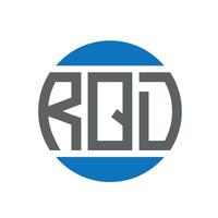 design de logotipo de carta rqd em fundo branco. conceito de logotipo de círculo de iniciais criativas rqd. design de letras rqd. vetor