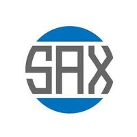 design de logotipo de letra de sax em fundo branco. conceito de logotipo de círculo de iniciais criativas de sax. design de letra de sax. vetor