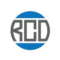 design de logotipo de carta rco em fundo branco. conceito de logotipo de círculo de iniciais criativas rco. design de letras rco. vetor