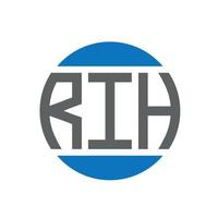 design de logotipo de carta rih em fundo branco. rih iniciais criativas círculo conceito de logotipo. rih design de letras. vetor