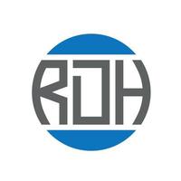 design de logotipo de carta rdh em fundo branco. Conceito de logotipo de círculo de iniciais criativas rdh. design de letras rdh. vetor